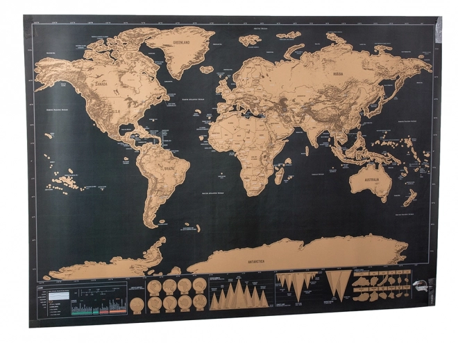 Velika strugalica karta svijeta 82 x 59 cm