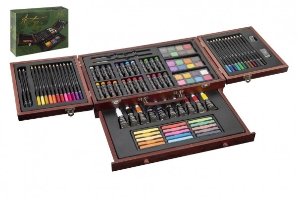 Set za slikanje - Art box kreativni set od 103 komada u drvenom kovčegu u kutiji 39x27x9 cm