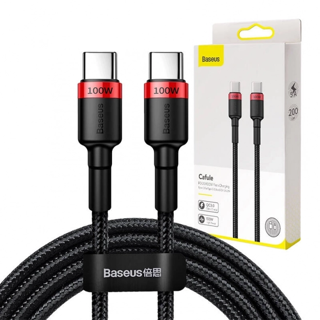 USB-C kabel za brzo punjenje Baseus Cafule 100W crveni crni