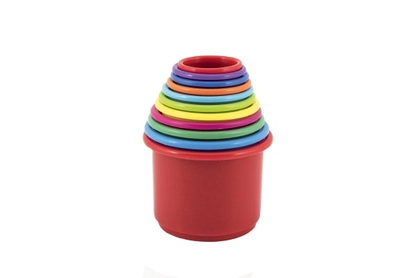 Kockasta piramidalna slagalica okrugla plastika 11kom u kutiji 11x20x11cm 12m+
