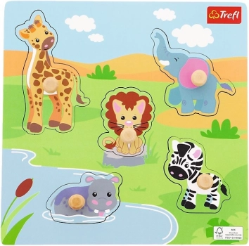 Drvene mini puzzle Safari – 5 dijelova