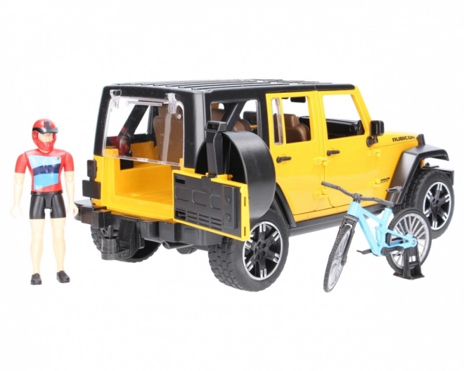 Bruder Jeep Wrangler Rubicon s biciklistom i biciklom