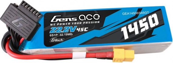 Gens Ace G-Tech LiPo baterija 1450 mAh 22,2 V 45C 6S s XT60 konektorom