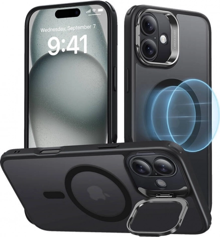 zaštitna maska ESR Classic Hybrid HaloLock sa stalkom za iPhone 16 crna