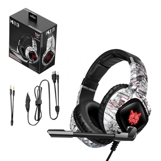 Gaming slušalice Onikuma K19 Camouflage bijela