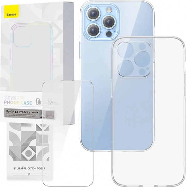 Prozirna maskica i kaljeno staklo BASEUS Corning za iPhone 13 Pro Max