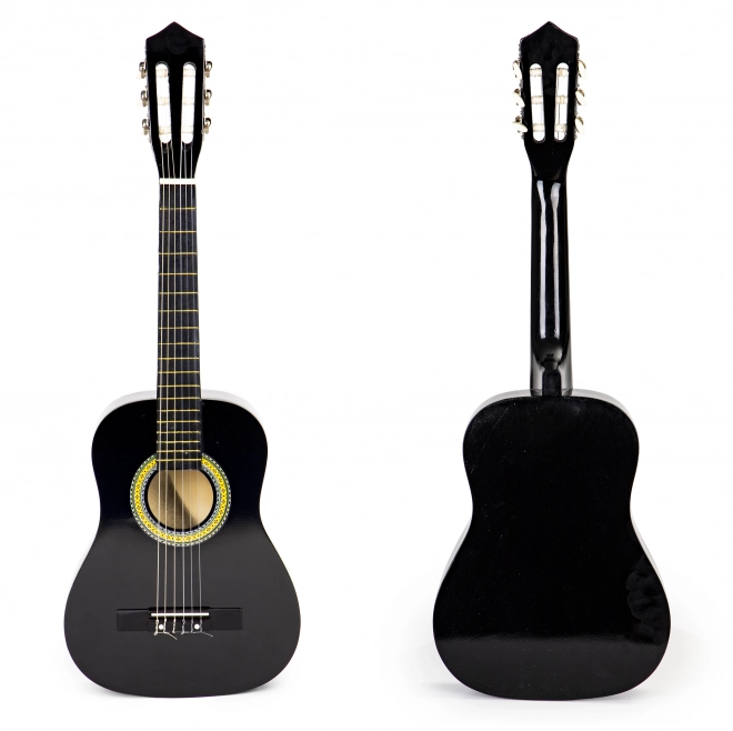 Velika dječja drvena gitara s 6 žica ECOTOYS – crna