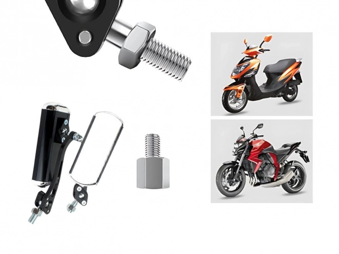 Aluminijsko zrcalo za motocikl s laganim držačem i adapterom
