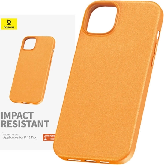 Futrola za iPhone 15 Pro Max Baseus Fauxther Series narančasta
