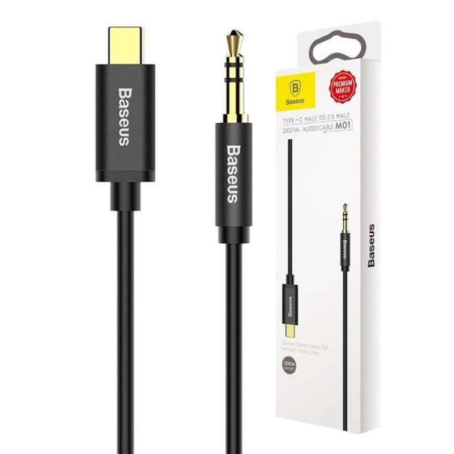 Baseus Yiven Audio kabel USB-C na mini jack 3,5 mm, 1,2 m - crni