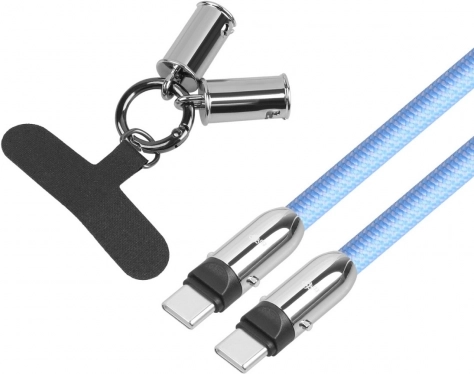 Plavi USB‑C kabel 2u1 s vrpcom za vrat 1 m
