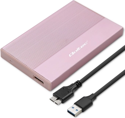 Aluminijska kutija za 2,5" SATA disk s USB 3.0, 5 Gb/s, do 2 TB – ružičasta