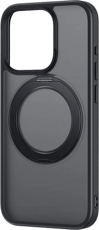 Magnetična futrola sa stalkom i staklom za iPhone 15 Pro – Baseus SkyRing (crna)