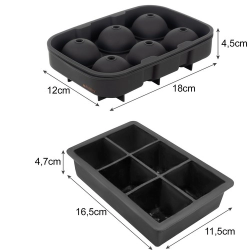 Silikonski kalup za led 2u1 - kocke + kugle Ruhhy 21270