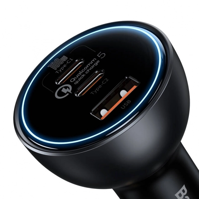 Punjač za auto Baseus Qualcomm, USB, 2x USB-C, 160 W (siva)