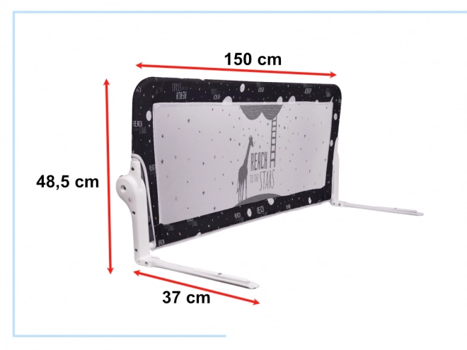 Crna zaštitna ograda za krevet 150 cm