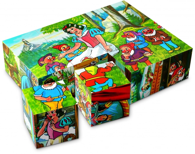 Kocke kubus Snjeguljica drvo 12kom u kutiji 16x12x4cm