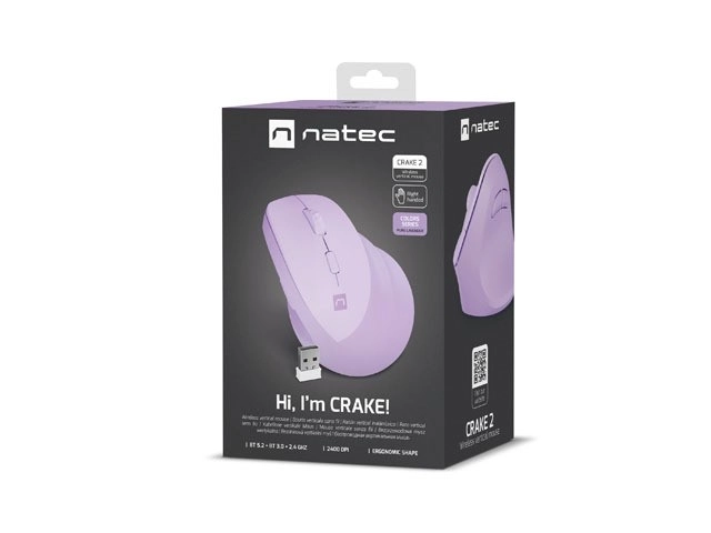 Bežična vertikalna miš Pure Lavender Crake 2