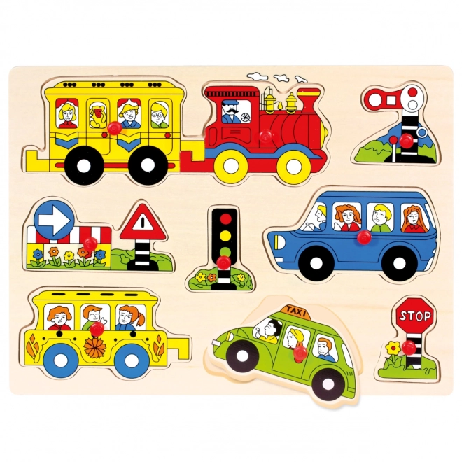 Bino Drvena umetaljka puzzle - transport