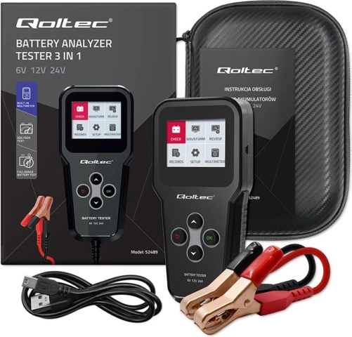 Digitalni tester autobaterija 3u1 s LCD-om za 6 V, 12 V i 24 V, 30–200 Ah