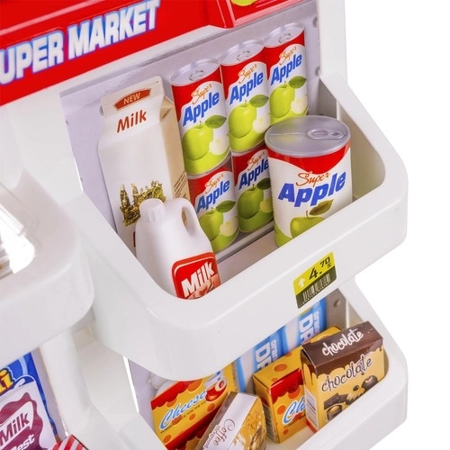 Supermarket s blagajnom, košaricom za kupovinu i dodacima