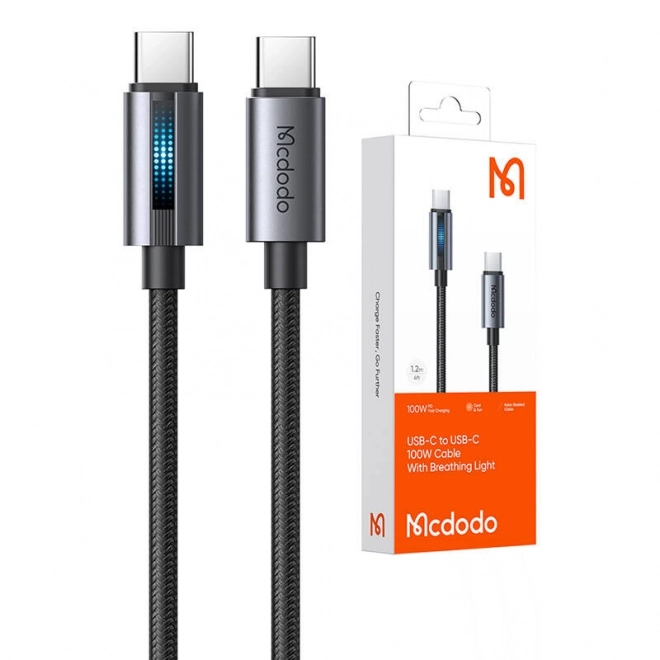 Mcdodo kabel USB-C na USB-C 100W 1,2m crni