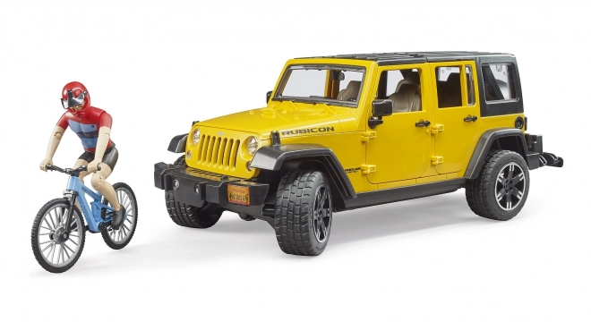 Bruder Jeep Wrangler Rubicon s biciklistom i biciklom