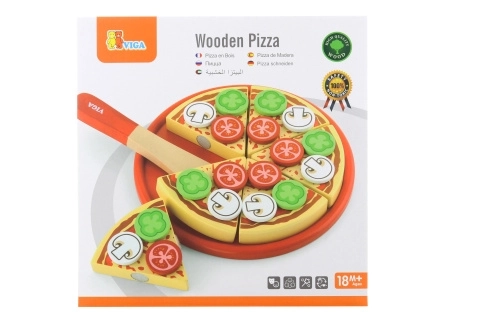 Drvena pizza za rezanje za djecu 18+ mj.