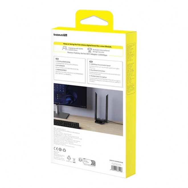 Adapter WiFi Baseus FastJoy 1800 Mbps crni
