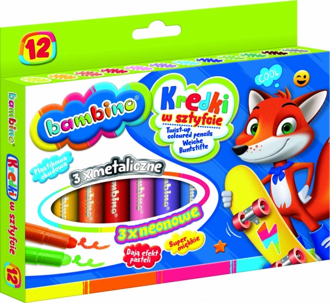 Izvlačive voštane bojice Bambino - 12 komada