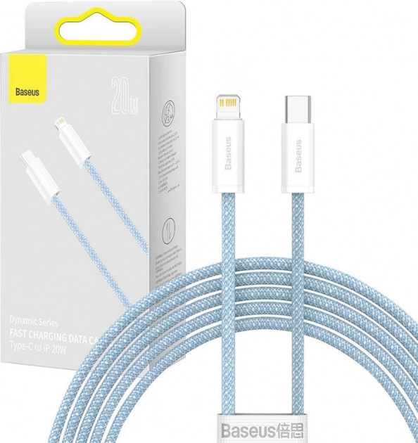 Dinamički punjački kabel Baseus USB‑C na Lightning 20 W, 2 m, plavi