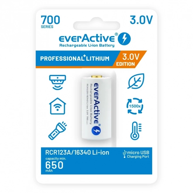 Punjiva baterija EverActive 16340 700 mAh s micro USB