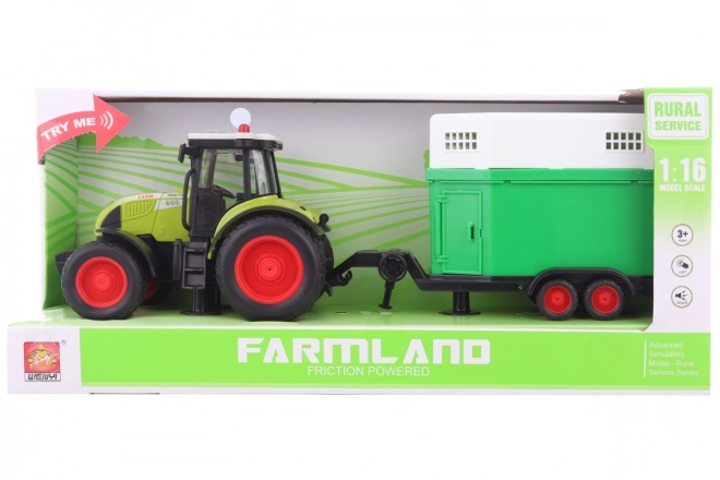 Traktor s prikolicom za konje na baterije
