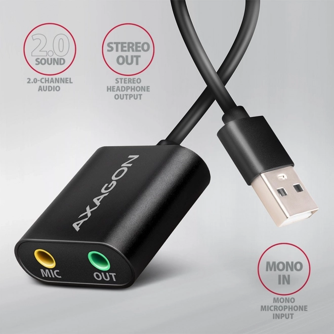 Eksterno USB 2.0 zvučno sučelje 48kHz/16-bit stereo Axagon