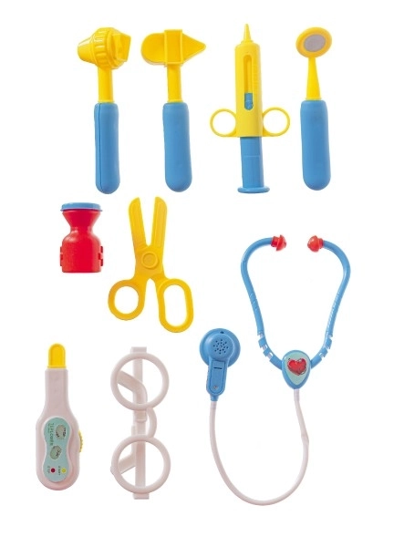 Doktorski set sa stetoskopom u kovčegu na kotačima