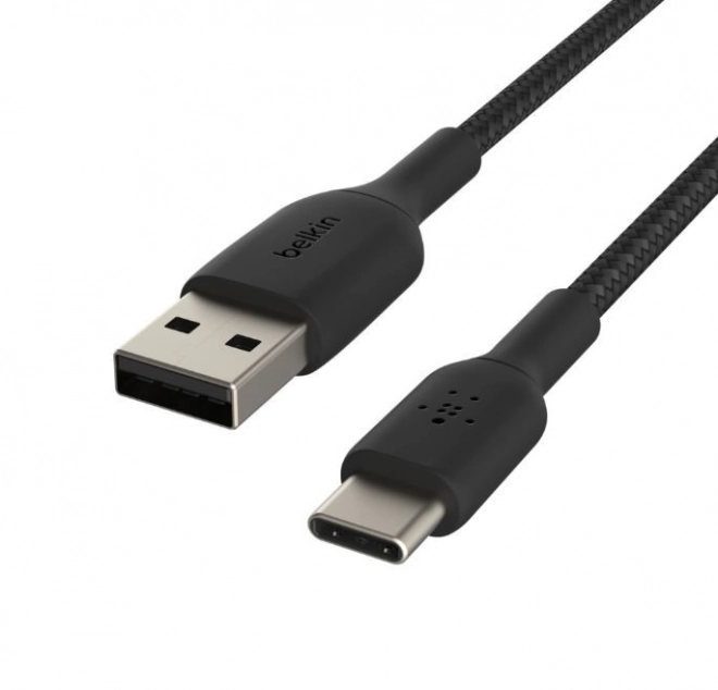 Pleteni kabel USB-C na USB-A 2m crni