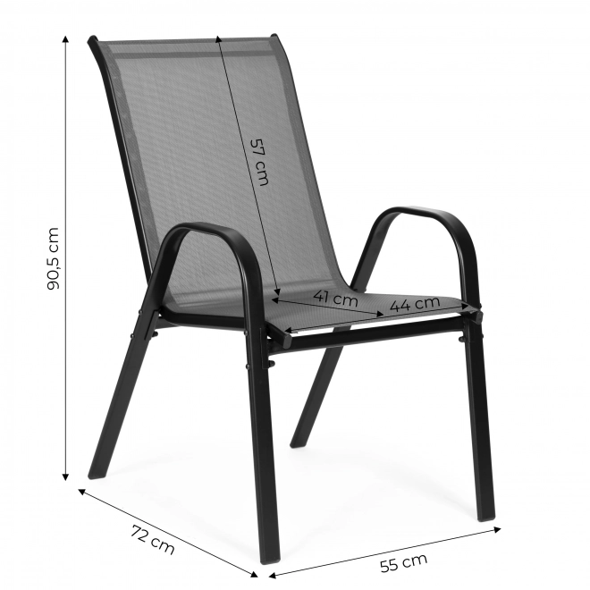 Set vrtnih stolica za terasu, balkon, siva boja