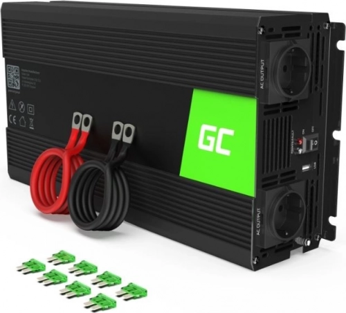 Pretvarač napona 12V/230V Green Cell s modificiranim sinusnim valom 1500W