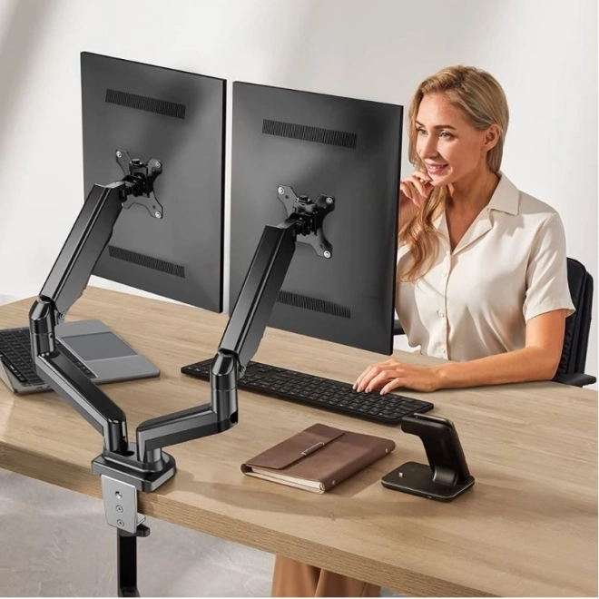 Stalak za dva monitora s plinskom oprugom