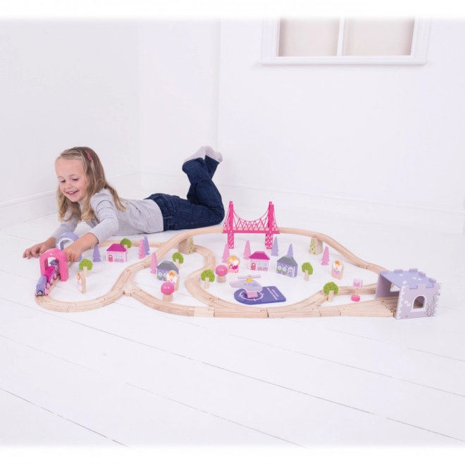 Bigjigs Rail Drvena velika vlakić-pruga princeze