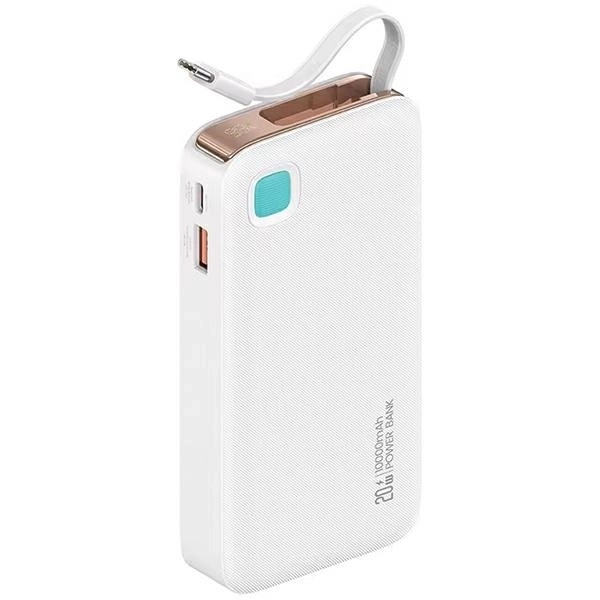 Powerbanka s USB-C kabelom 10000mAh 20W bijela