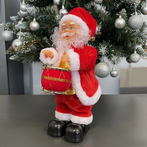 Figura Djed Božićnjak koja svira i pjeva 30 cm
