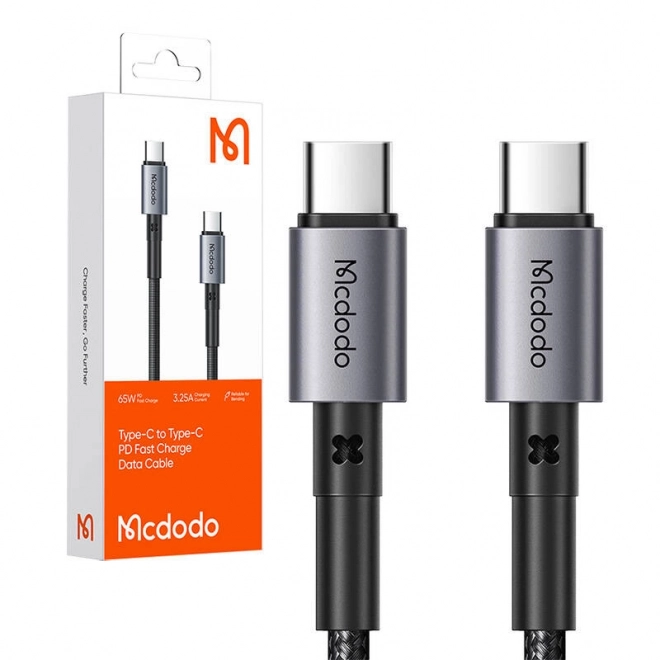 USB-C na USB-C kabel 65W 1,5 m crni