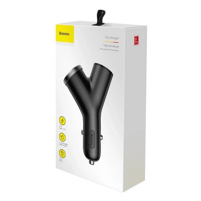 Auto punjač Baseus tipa Y 2xUSB 3,4A 40W (crna)