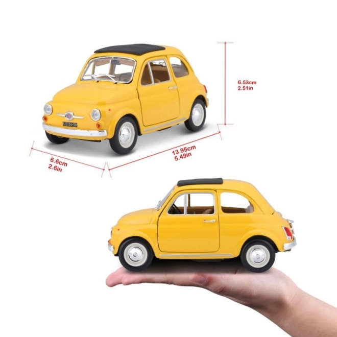 Bburago model automobila Fiat 500 F 1965 žuti 1:24