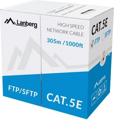Mrežni kabel FTP Cat.5e CU 305 m, puni vodič, sivi