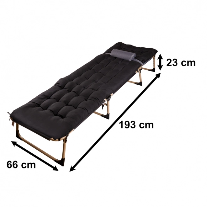 Sklopivi turistički krevet 193 cm crni