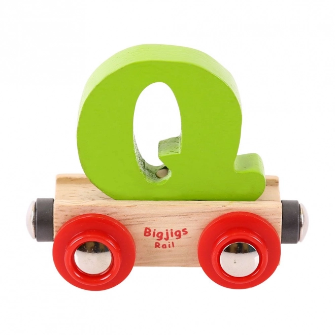 Drveni vagončić Bigjigs Rail s slovom Q