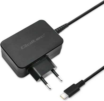 QOLTEC mrežni punjač usb‑c 65 W s power delivery i quick charge, crna