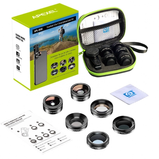 Univerzalni set mobilnih objektiva 6 u 1 Apexel